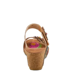 L Artiste Wedges|Women's L'Artiste By Spring Step, Moai Sandal Tan Multi