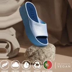 Lemon Jelly Sandals|Women's , Sunny Slide Sandal Baby Blue