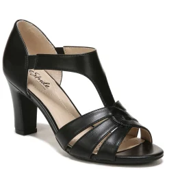 LifeStride Pumps & Heels|Women's , Caramel Sandal Black Smooth