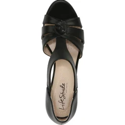 LifeStride Pumps & Heels|Women's , Caramel Sandal Black Smooth