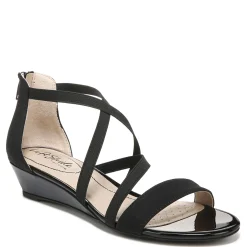 LifeStride Wedges|Women's , Yolanda Sandal Black Stretch