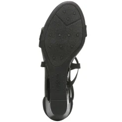 LifeStride Wedges|Women's , Yolanda Sandal Black Stretch