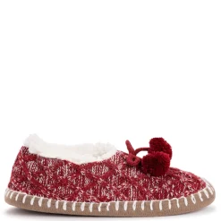 Muk Luks Slippers|Women's , Classic Ballerina Slipper Candy Apple
