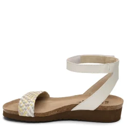 Naot Wedges|Women's , Abbie Sandal White Metallic