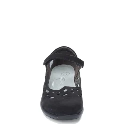Naot Flats|Women's , Agathis Maryjane Black Velvet Nubuck