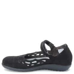 Naot Flats|Women's , Agathis Maryjane Black Velvet Nubuck