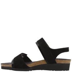 Naot Sandals|Women's , Aisha Sandal - Wide Width Black Nubuck