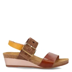 Naot Wedges|Women's , Dynasty Sandal Brown Marigold