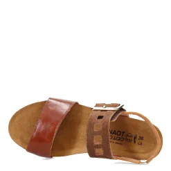 Naot Wedges|Women's , Dynasty Sandal Brown Marigold