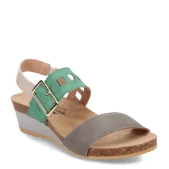 Naot Wedges|Women's , Dynasty Sandal Gray Green Multi