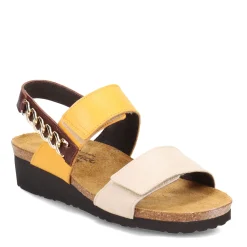 Naot Sandals|Women's , Eliana Sandal Ivory/Marigold/Brown