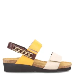 Naot Sandals|Women's , Eliana Sandal Ivory/Marigold/Brown