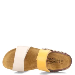 Naot Sandals|Women's , Eliana Sandal Ivory/Marigold/Brown