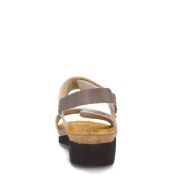 Naot Wedges|Women's , Eliana Sandal White/Khaki/Foggy Gray