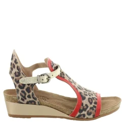 Naot Wedges|Women's , Fiona Sandal Cheetah