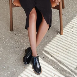 Naot Boots|Women's , Helm Ankle Boot Black Croc