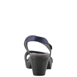 Naot Sandals|Women's , Intact Mid Heel Sandal Navy/Polar Sea/Pewter