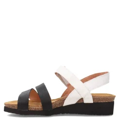 Naot Wedges|Women's , Kayla Sandal White Black