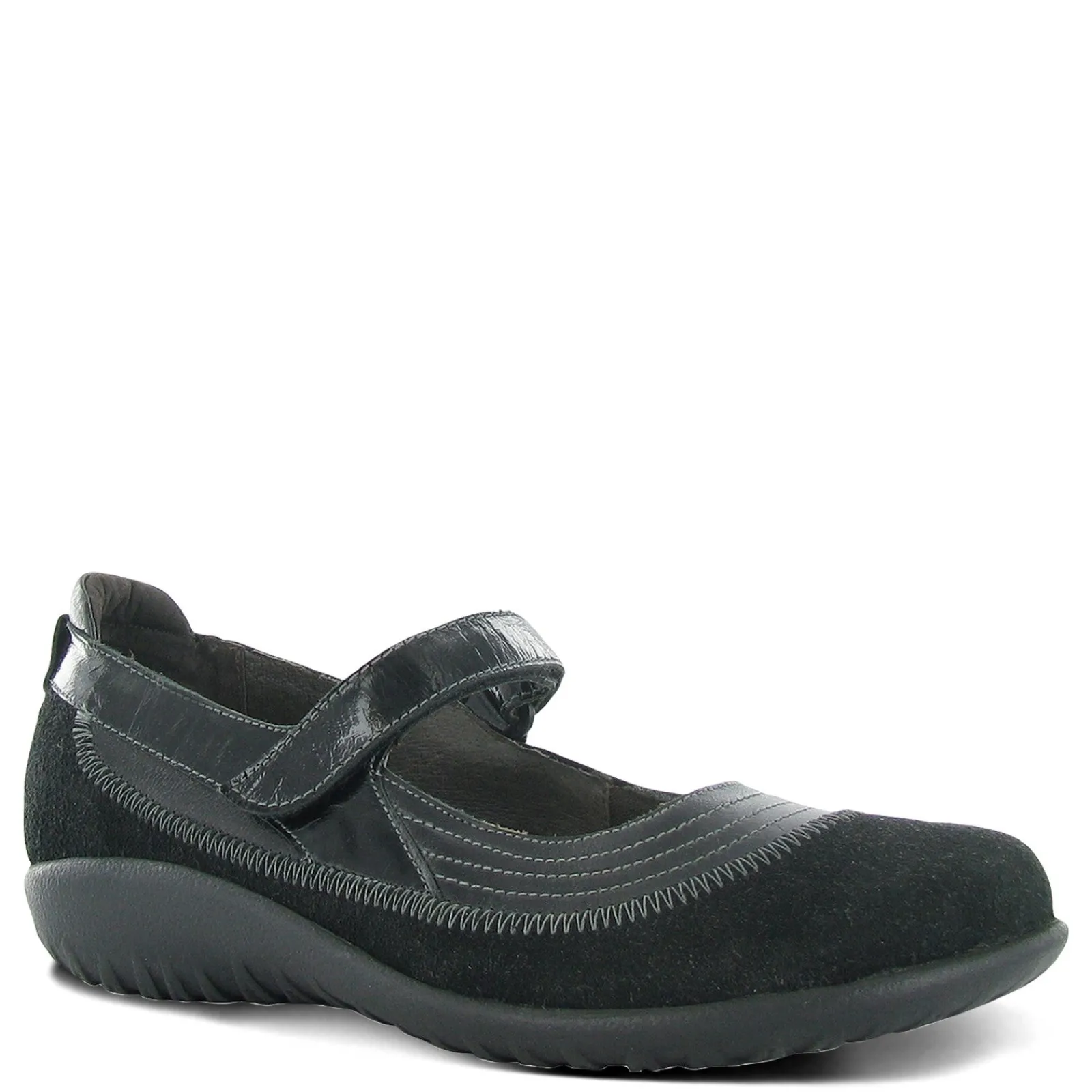 Naot Sandals|Women's , Kirei MaryJane Slip on Shoes Black Madras