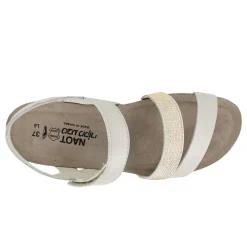 Naot Wedges|Women's , Krista Sandal Ivory / Gold