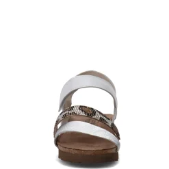 Naot Wedges|Women's , Krista Sandal White Silver