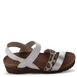 Naot Wedges|Women's , Krista Sandal White Silver