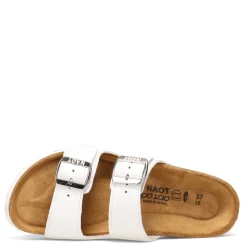 Naot Sandals|Women's , Santa Barbara Slide Sandal White Leather
