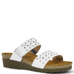Naot Sandals|Women's , Susan Slide White/Silver