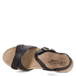 Naot Wedges|Women's , Throne Sandal Black