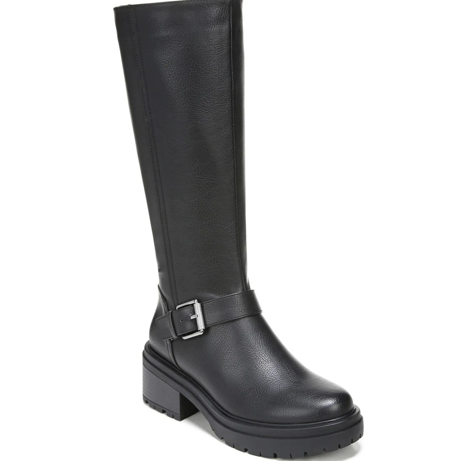 Naturalizer Boots|Women's , Adler Boot - Wide Calf Black Textured