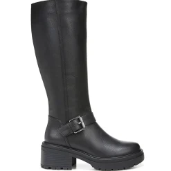 Naturalizer Boots|Women's , Adler Boot - Wide Calf Black Textured