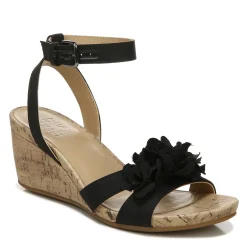 Naturalizer Sandals|Women's , Areda Flower Wedge Sandal Black