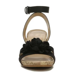 Naturalizer Sandals|Women's , Areda Flower Wedge Sandal Black