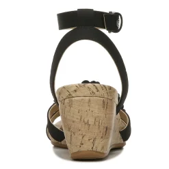 Naturalizer Sandals|Women's , Areda Flower Wedge Sandal Black