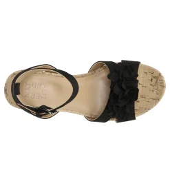 Naturalizer Sandals|Women's , Areda Flower Wedge Sandal Black