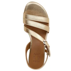 Naturalizer Sandals|Women's , Hilma Sandal Dark Gold Faux Leather