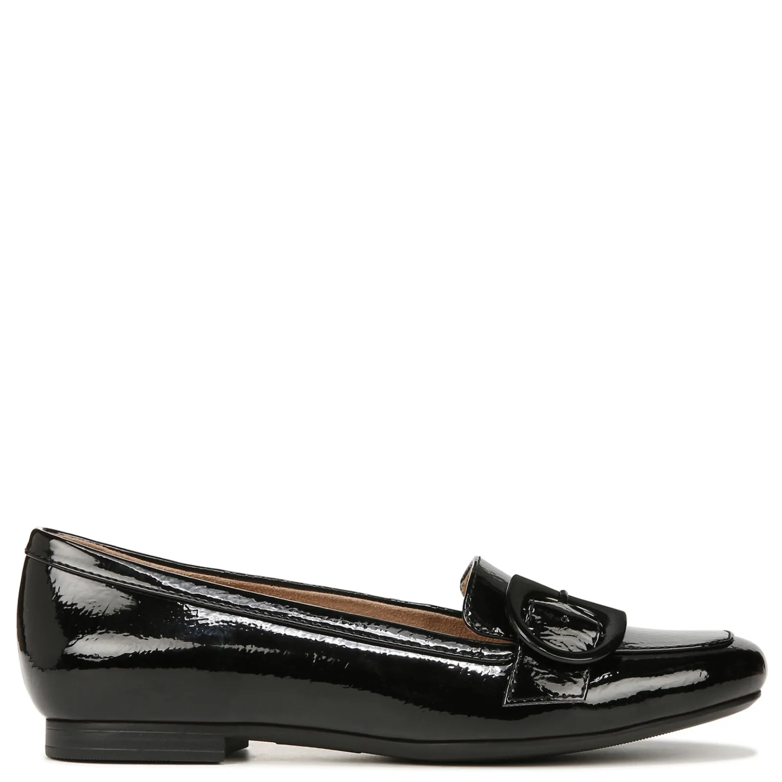 Naturalizer Flats|Women's , Kayden Moc Slip-On Black Patent