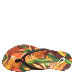 OluKai Sandals|Women's , Ho'opio Hau Sandal Black Pineapple