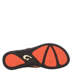 OluKai Sandals|Women's , Ho'opio Hau Sandal Black Pineapple