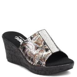 Onex Wedges|Women's , Danica Sandal Black Stretch