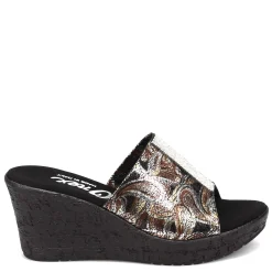 Onex Wedges|Women's , Danica Sandal Black Stretch