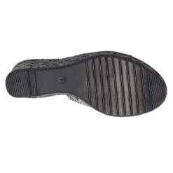 Onex Wedges|Women's , Danica Sandal Black Stretch