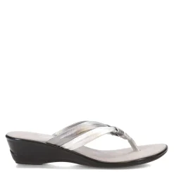 Onex Wedges|Women's , Melba Sandal Pewter Silver Metallic Mix