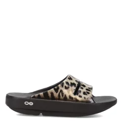 OOFOS Sandals|Women's , OOahh Luxe Slide Sandal Cheetah