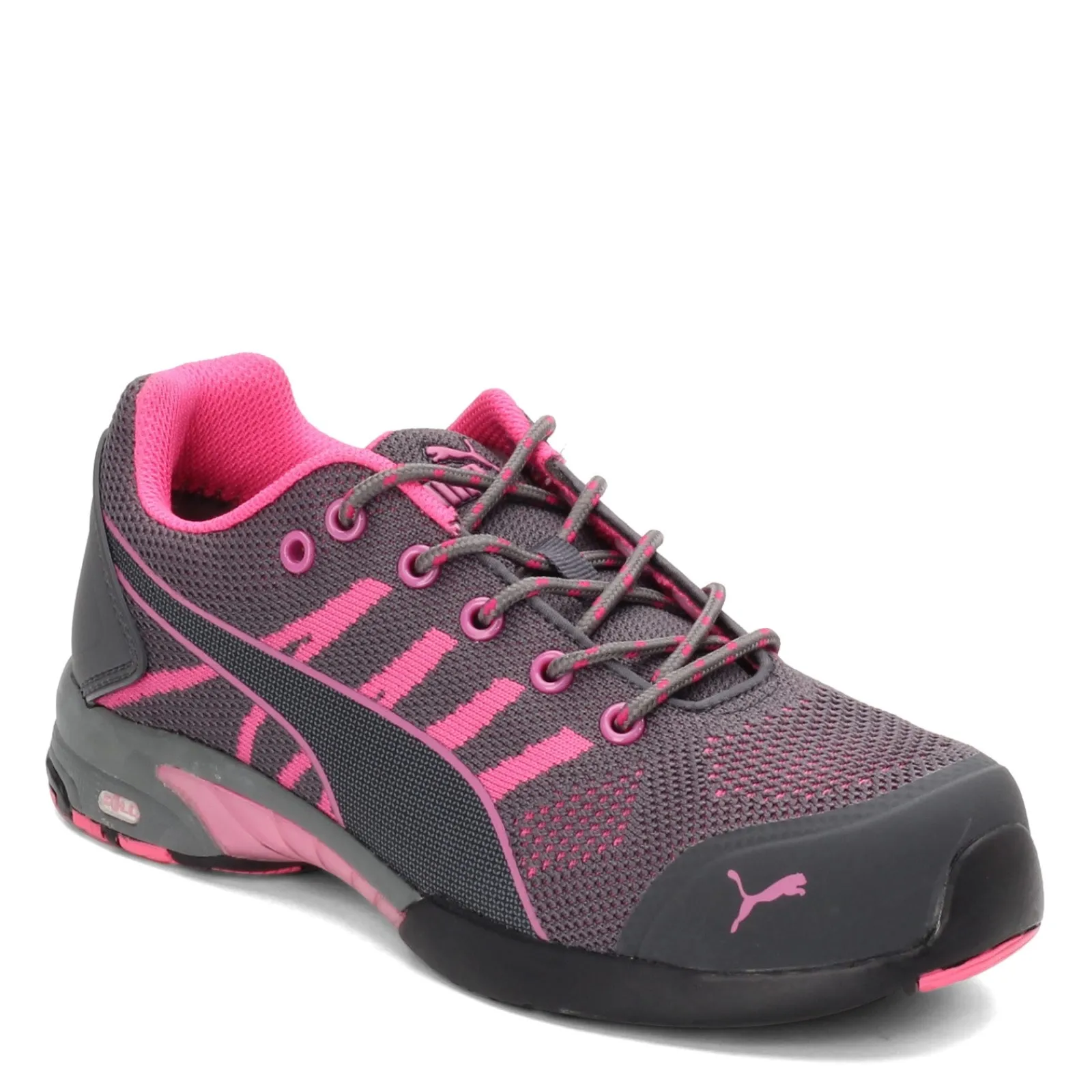 Puma Safety Work & Safety|Women's Puma, Celerity Knit Steel Toe Work Shoe Gray Pink