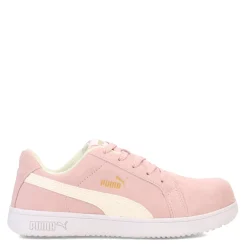 Puma Safety Sneakers & Athletic|Women's Puma, Iconic Suede Low Work Shoe Pink