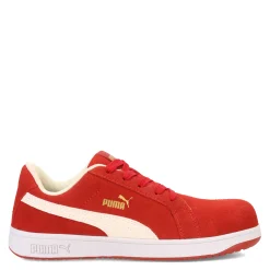 Puma Safety Sneakers & Athletic|Women's Puma, Iconic Suede Low Work Shoe Red