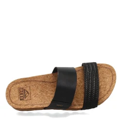 Reef Sandals|Women's , Cushion Vista Hi Slide Black Braid