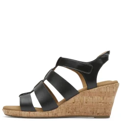 Rockport Wedges|Women's , Briah Gladiator Sandal Black