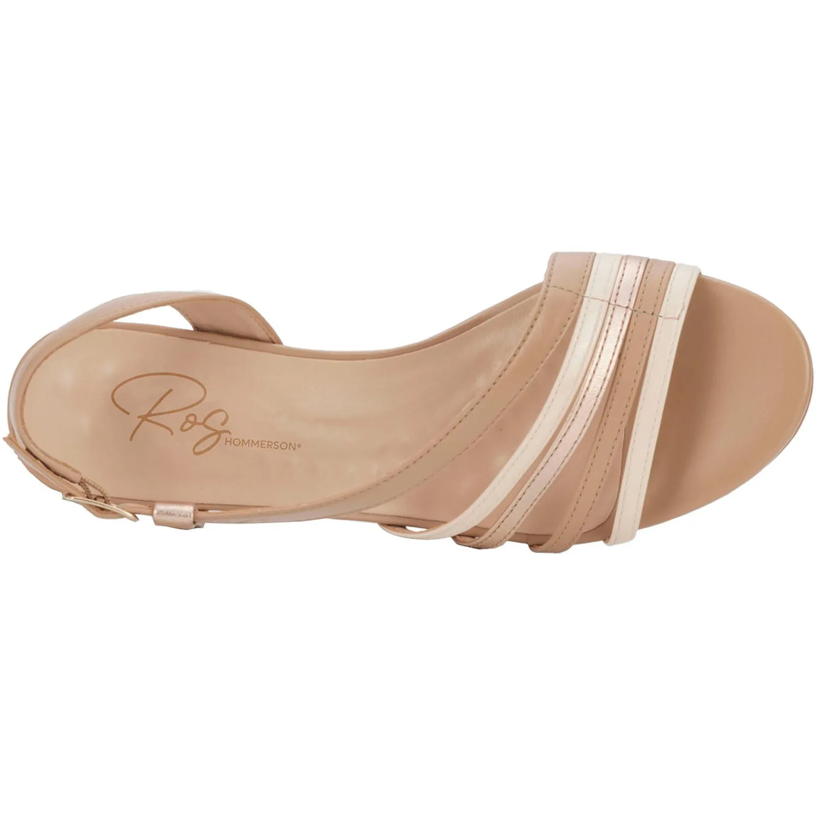 Ros Hommerson Pumps & Heels|Women's , Lettie Sandal Rose Gold Metallic Leather